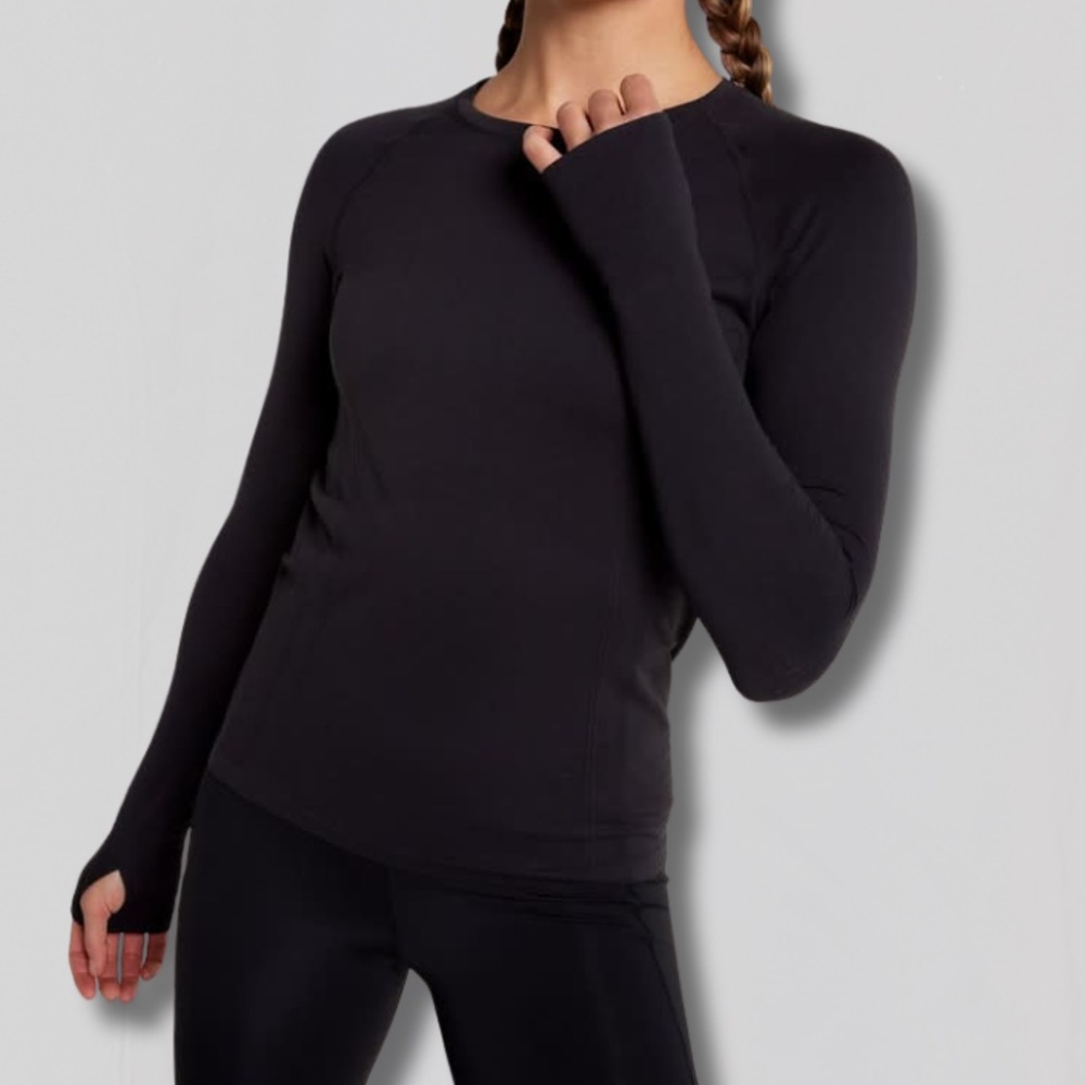 🏃‍♀️ CALIA Black Seamless Long Sleeve Activewear Top w/ Thumbholes - Size M